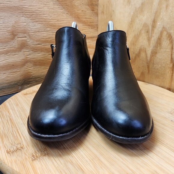 Vionic Jolene Womens Black Leather Chunky Heel Ankle Boots Size 8.5 - Picture 2 of 10